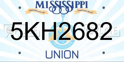 5KH2682 Mississippi License Plate