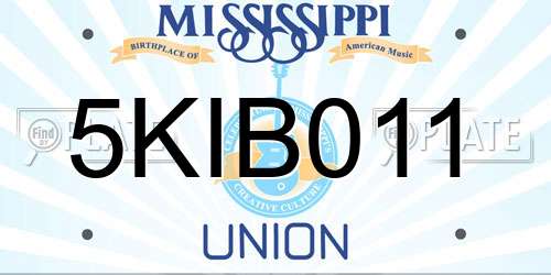 5KIB011 Mississippi License Plate