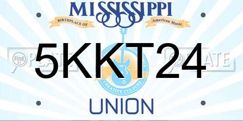5KKT24 Mississippi License Plate