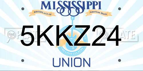 5KKZ24 Mississippi License Plate