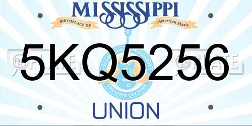 5KQ5256 Mississippi License Plate