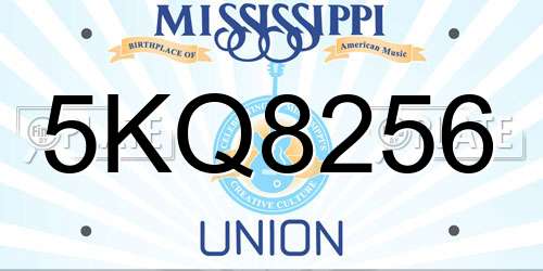 5KQ8256 Mississippi License Plate