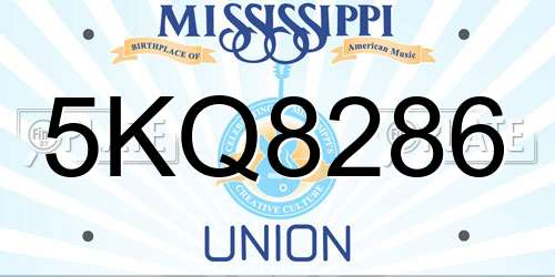 5KQ8286 Mississippi License Plate