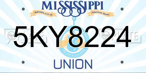 5KY8224 Mississippi License Plate