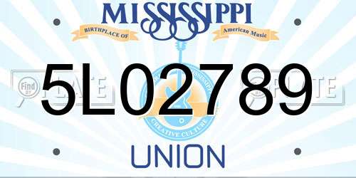 5L02789 Mississippi License Plate