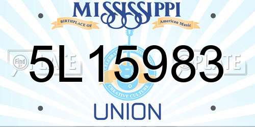 5L15983 Mississippi License Plate