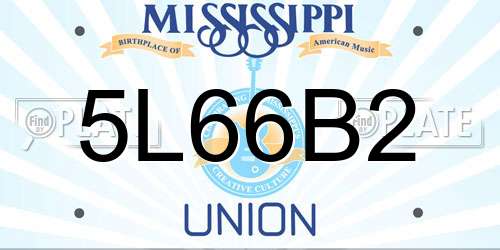 5L66B2 Mississippi License Plate