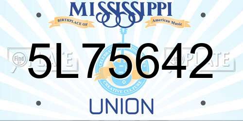 5L75642 Mississippi License Plate
