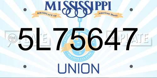 5L75647 Mississippi License Plate