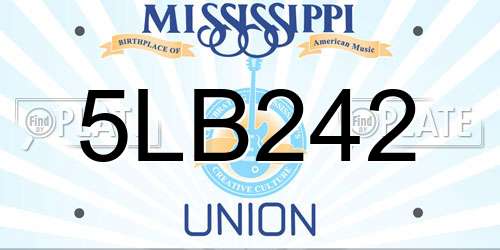 5LB242 Mississippi License Plate