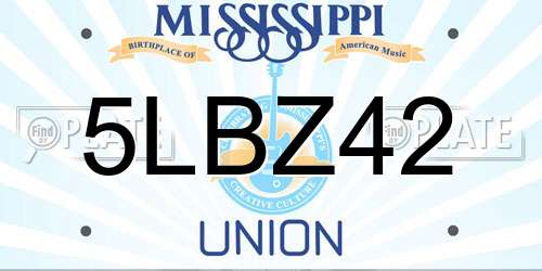 5LBZ42 Mississippi License Plate
