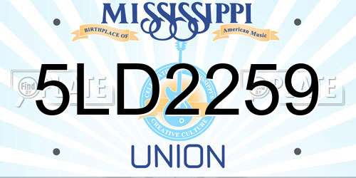 5LD2259 Mississippi License Plate