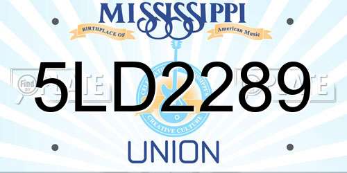5LD2289 Mississippi License Plate