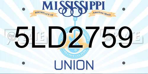 5LD2759 Mississippi License Plate