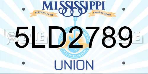 5LD2789 Mississippi License Plate