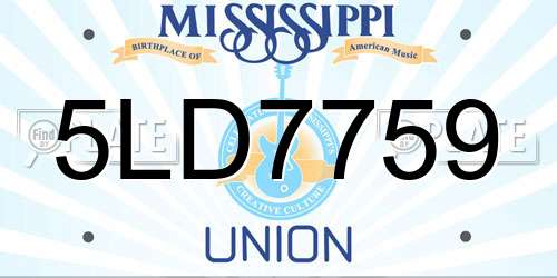 5LD7759 Mississippi License Plate