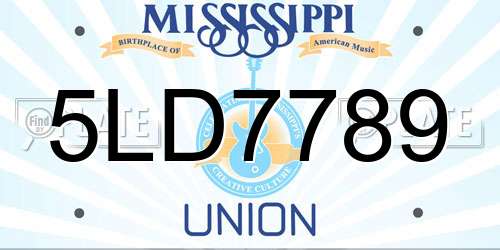 5LD7789 Mississippi License Plate