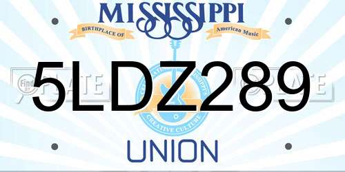 5LDZ289 Mississippi License Plate