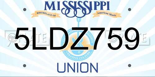 5LDZ759 Mississippi License Plate