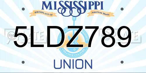 5LDZ789 Mississippi License Plate