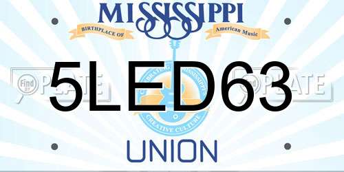 5LED63 Mississippi License Plate