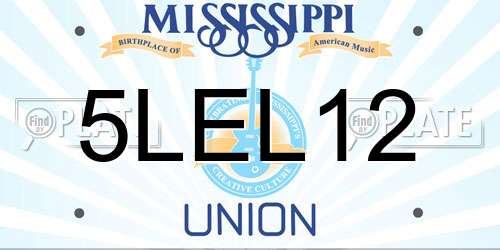 5LEL12 Mississippi License Plate