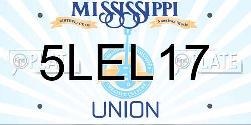 5LEL17 Mississippi License Plate
