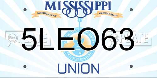 5LEO63 Mississippi License Plate
