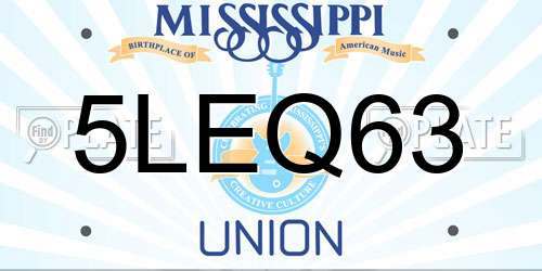 5LEQ63 Mississippi License Plate