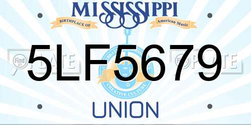 5LF5679 Mississippi License Plate