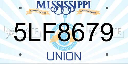 5LF8679 Mississippi License Plate