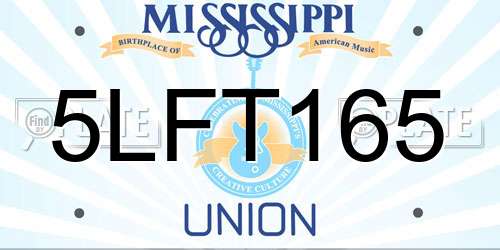 5LFT165 Mississippi License Plate