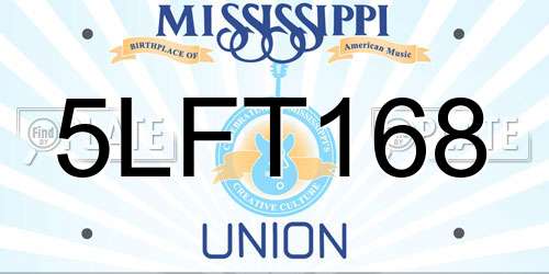 5LFT168 Mississippi License Plate