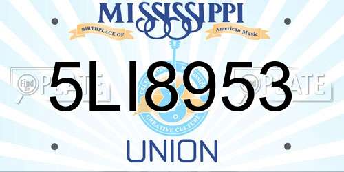 5LI8953 Mississippi License Plate