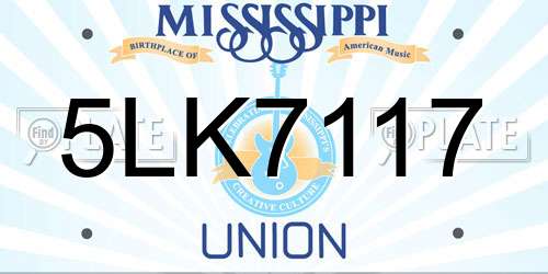 5LK7117 Mississippi License Plate