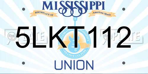 5LKT112 Mississippi License Plate