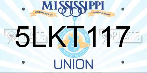 5LKT117 Mississippi License Plate