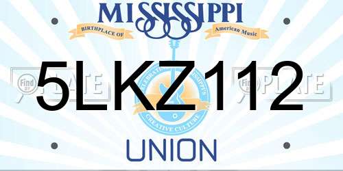 5LKZ112 Mississippi License Plate