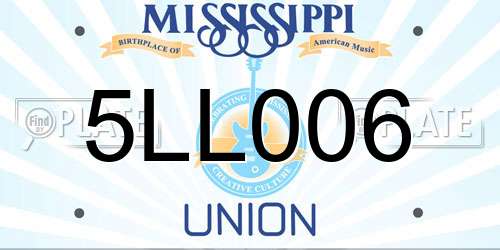 5LL006 Mississippi License Plate