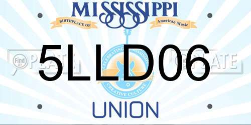 5LLD06 Mississippi License Plate