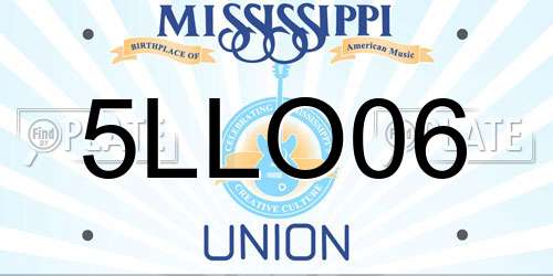 5LLO06 Mississippi License Plate
