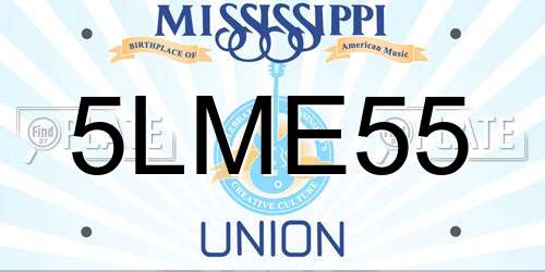 5LME55 Mississippi License Plate