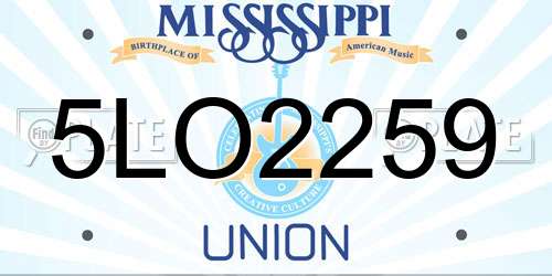 5LO2259 Mississippi License Plate