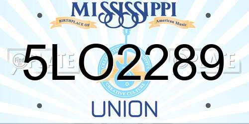 5LO2289 Mississippi License Plate