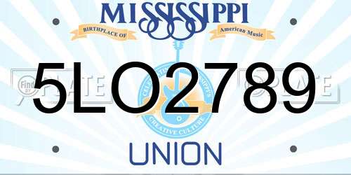 5LO2789 Mississippi License Plate