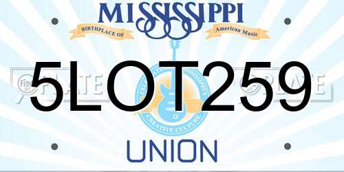 5LOT259 Mississippi License Plate