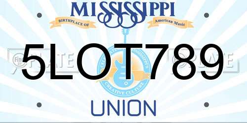 5LOT789 Mississippi License Plate