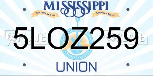 5LOZ259 Mississippi License Plate