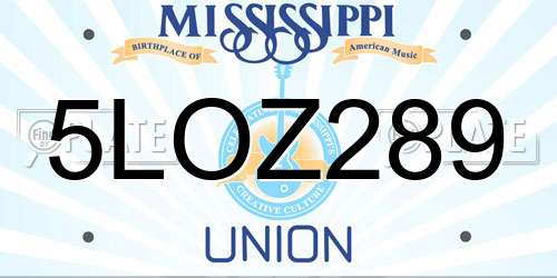 5LOZ289 Mississippi License Plate