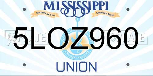 5LOZ960 Mississippi License Plate